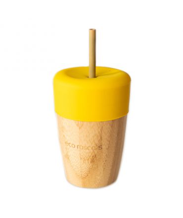 Vaso con pajita de Madera de Bambú - Aúpa Organics