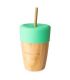 Vaso con pajita de Madera de Bambú - Verde Para Comer ER_029