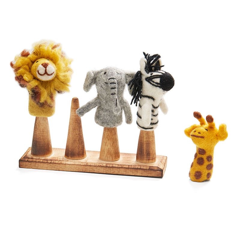 Marionetas de dedo de Fieltro Animales de la Sabana - Aúpa Organics