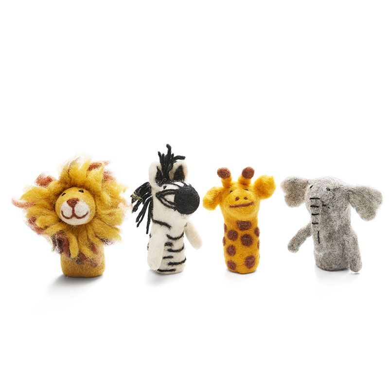 Marionetas de dedo de Fieltro Animales de la Sabana - Aúpa Organics