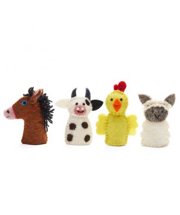 Marionetas de dedo de Fieltro Animales de la Granja - Aúpa Organics