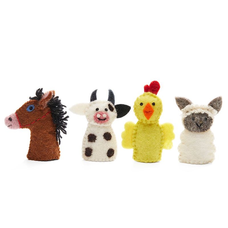 Marionetas de dedo de Fieltro Animales de la Granja - Aúpa Organics