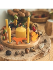Portavelas plateado para el Anillo Cumpleaños Waldorf - Aúpa Organics