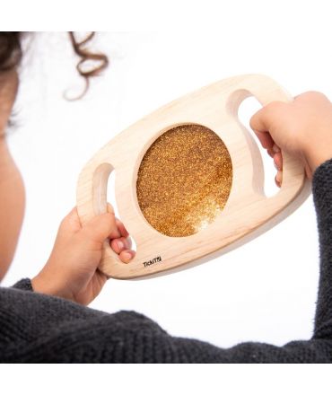 Panel Sensorial de Madera con Asas Purpurina Dorada  - Aúpa Organics