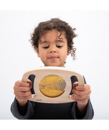 Panel Sensorial de Madera con Asas Purpurina Dorada  - Aúpa Organics