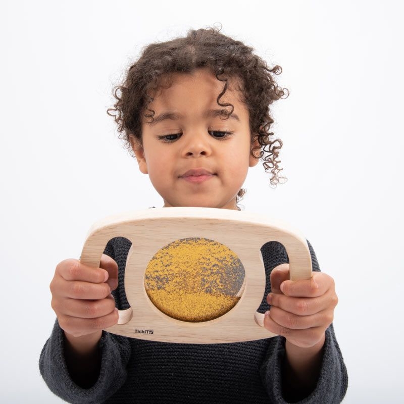 Panel Sensorial de Madera con Asas Purpurina Dorada  - Aúpa Organics