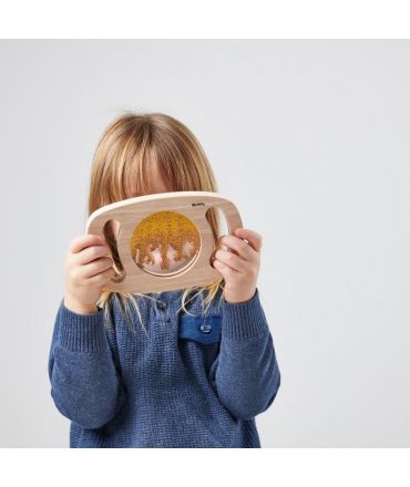 Panel Sensorial de Madera con Asas Purpurina Dorada  - Aúpa Organics