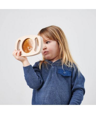 Panel Sensorial de Madera con Asas Purpurina Dorada  - Aúpa Organics