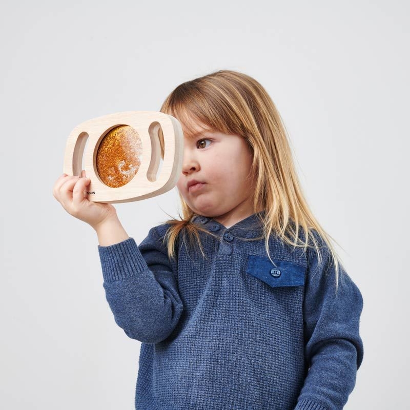 Panel Sensorial de Madera con Asas Purpurina Dorada  - Aúpa Organics