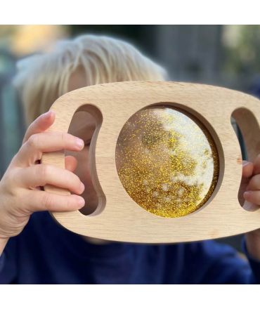 Panel Sensorial de Madera con Asas Purpurina Dorada  - Aúpa Organics