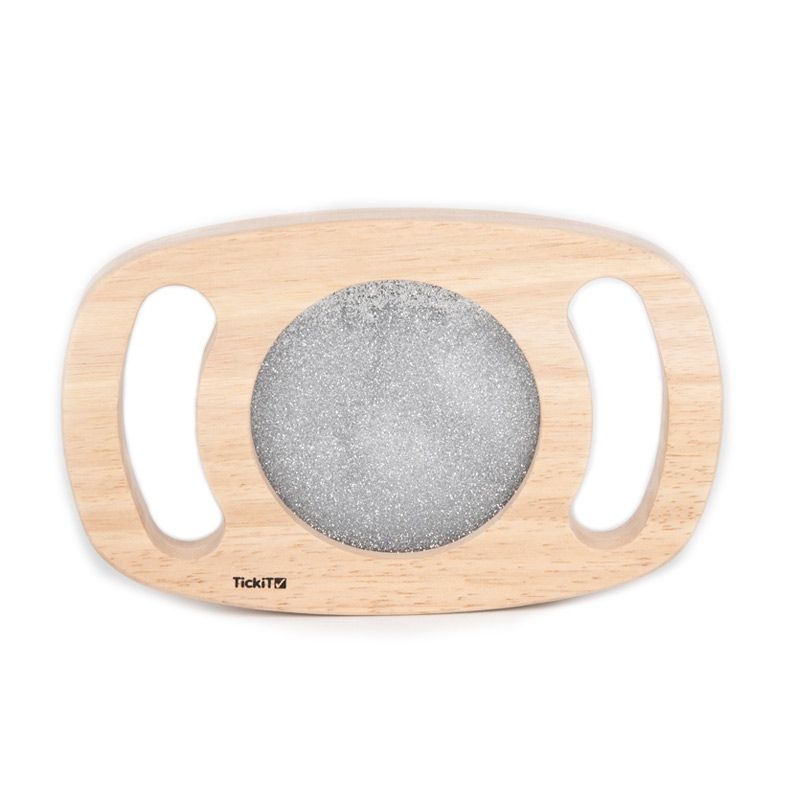 Panel Sensorial de Madera con Asas Purpurina Plateada  - Aúpa Organics