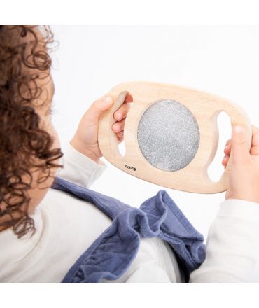 Panel Sensorial de Madera con Asas Purpurina Plateada  - Aúpa Organics