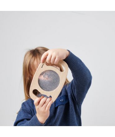 Panel Sensorial de Madera con Asas Purpurina Plateada  - Aúpa Organics