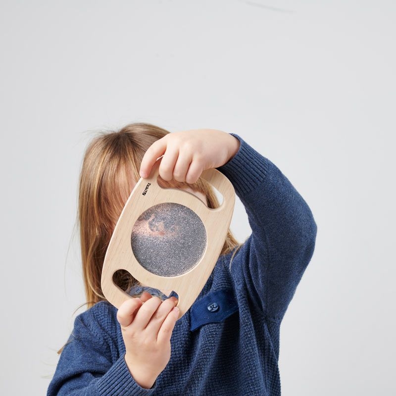 Panel Sensorial de Madera con Asas Purpurina Plateada  - Aúpa Organics