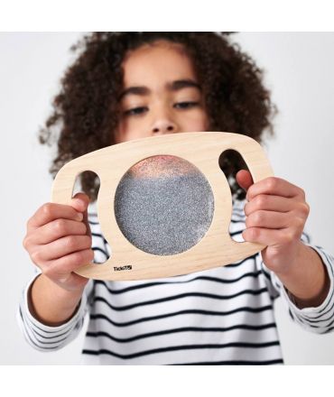 Panel Sensorial de Madera con Asas Purpurina Plateada  - Aúpa Organics