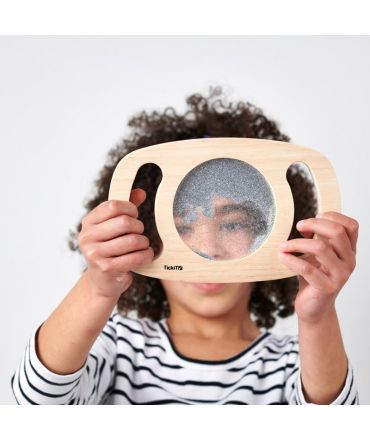 Panel Sensorial de Madera con Asas Purpurina Plateada  - Aúpa Organics