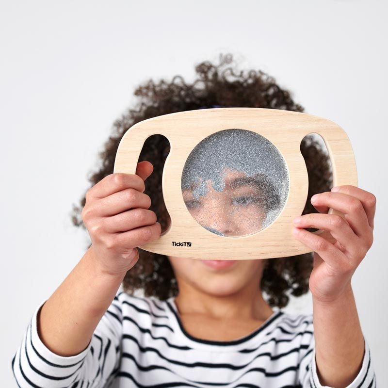 Panel Sensorial de Madera con Asas Purpurina Plateada  - Aúpa Organics