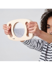 Panel Sensorial de Madera con Asas Purpurina Plateada  - Aúpa Organics