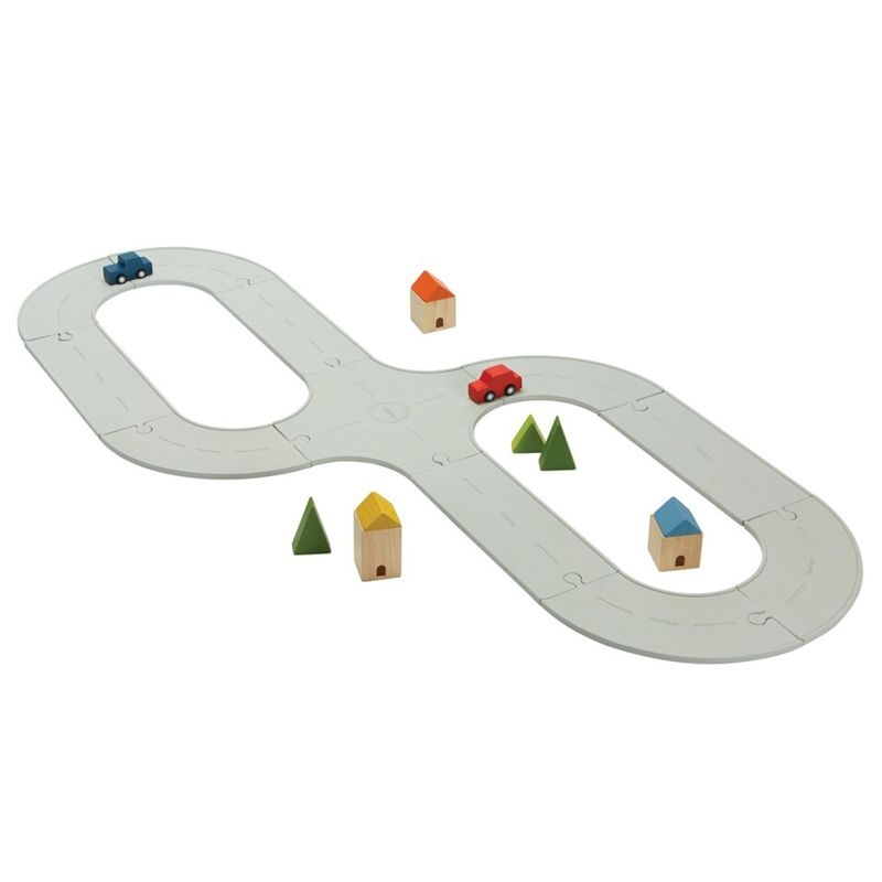 Carreteras y Vías de Tren de Caucho Natural Plan Toys - Aúpa Organics