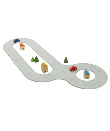 Carreteras y Vías de Tren de Caucho Natural Plan Toys - Aúpa Organics