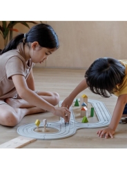 Carreteras y Vías de Tren de Caucho Natural Plan Toys - Aúpa Organics