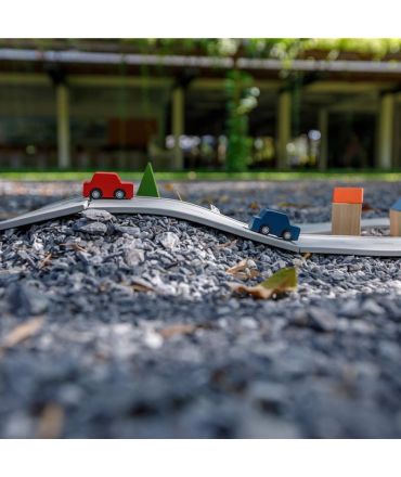Carreteras y Vías de Tren de Caucho Natural Plan Toys - Aúpa Organics