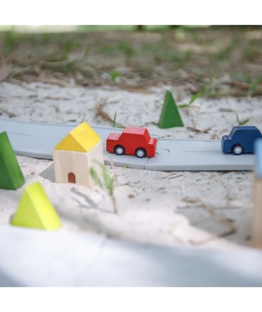 Carreteras y Vías de Tren de Caucho Natural Plan Toys - Aúpa Organics