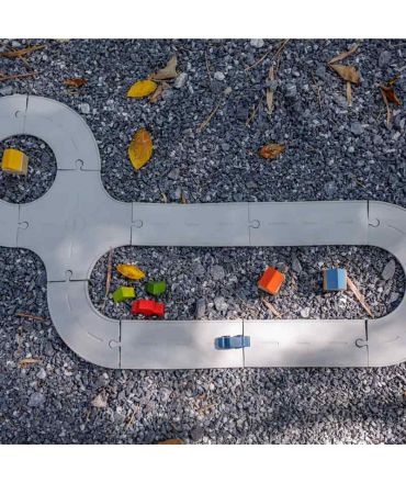 Carreteras y Vías de Tren de Caucho Natural Plan Toys - Aúpa Organics