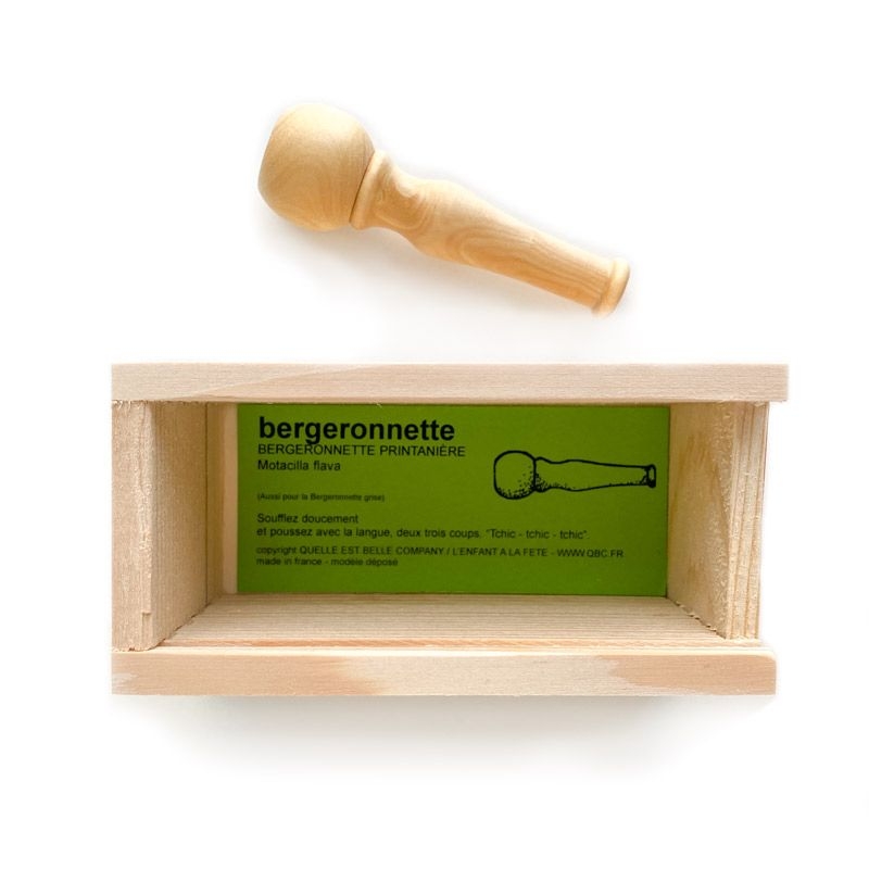 Silbato de Pájaro de Madera Lavandera Boyera/Blanca - Aúpa Organics