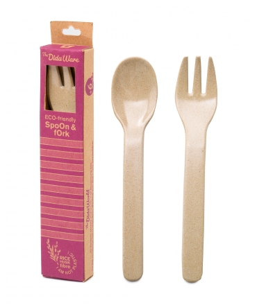 Pack Cucharita y Tenedor de Fibra de Arroz