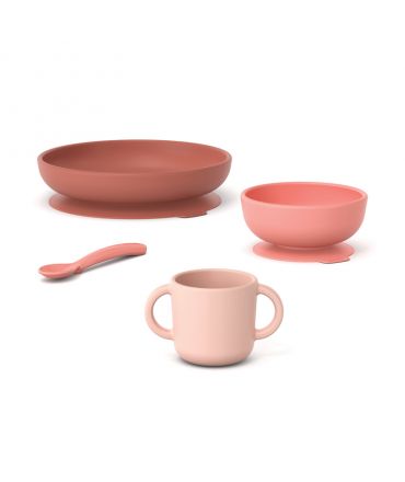 Vajilla Infantil de Silicona Premium Coral de Ekobo - Aúpa Organics