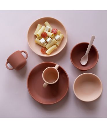 Vajilla Infantil de Silicona Premium Coral de Ekobo - Aúpa Organics