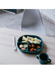 Plato Infantil de Silicona Premium con Compartimentos "Blue Abyss" de Ekobo - Aúpa Organics