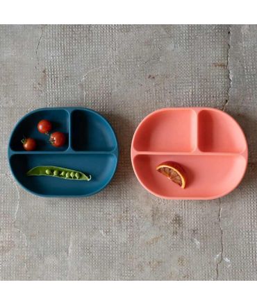 Plato Infantil de Silicona Premium con Compartimentos "Blue Abyss" de Ekobo - Aúpa Organics