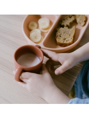 Plato Infantil con Compartimentos de Silicona Premium "Coral" de Ekobo - Aúpa Organics