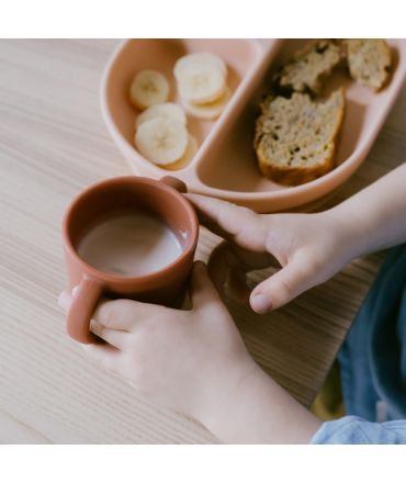 Plato Infantil con Compartimentos de Silicona Premium "Coral" de Ekobo - Aúpa Organics