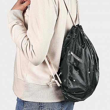 Mochila Impermeable de Poliéster Reciclado Stars Black - Aúpa Organics