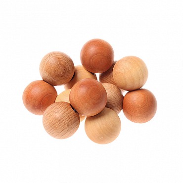 Pulsera de Bolas de Madera Natural