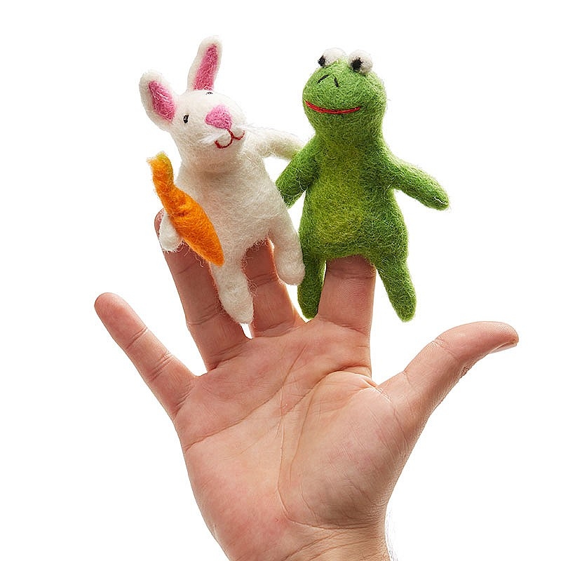 Marionetas de dedo de Fieltro Eana y Conejo - Aúpa Organics