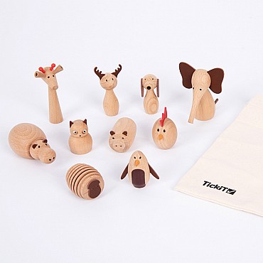 Pack de 10 animales de Madera - Aúpa Organics