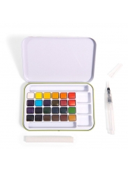 Caja de Acuarelas con 24 colores + Pincel - Moulin Roty