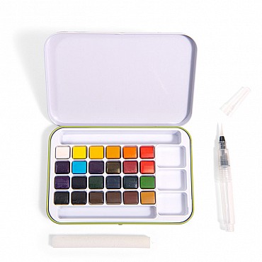 Caja de Acuarelas con 24 colores + Pincel - Moulin Roty