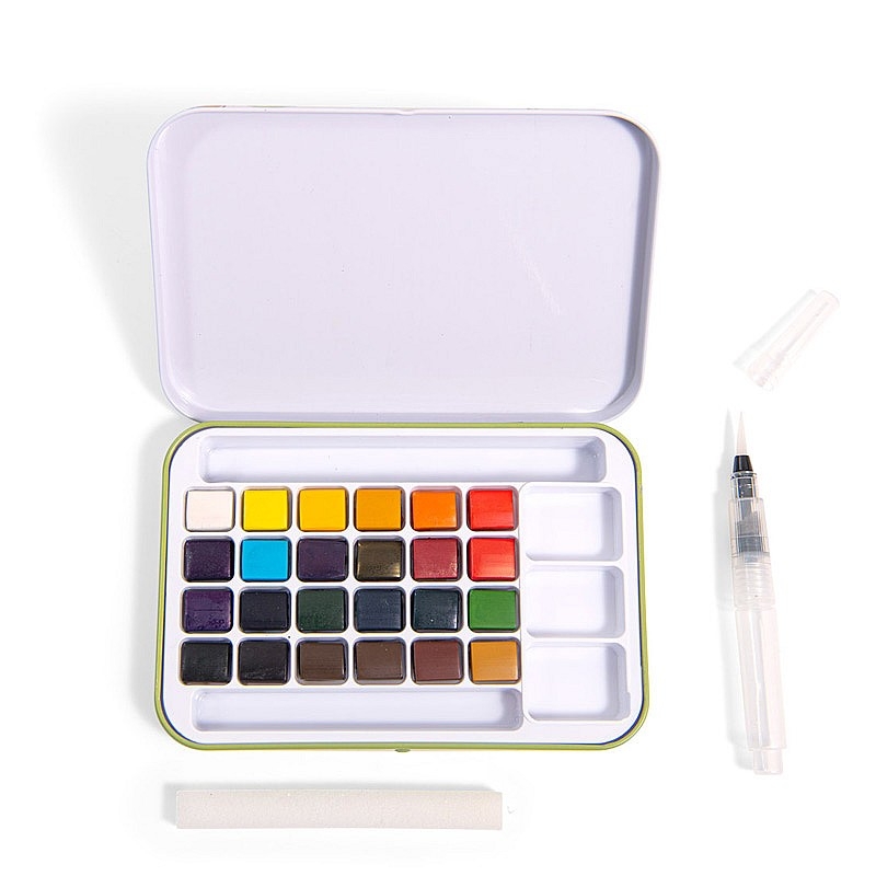 Caja de Acuarelas con 24 colores + Pincel - Moulin Roty