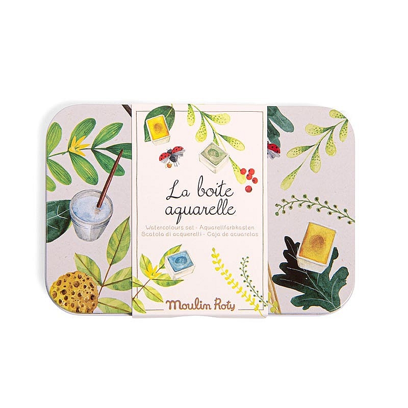 Caja de Acuarelas con 24 colores + Pincel - Moulin Roty