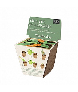 Mini Kit de Cultivo de Pimientos Orgánicos - Moulin Roty Juego MR_712154