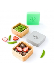 Pack de 2 Fiambreras Herméticas de Madera de Bambú Azul & Gris - Aúpa Organics