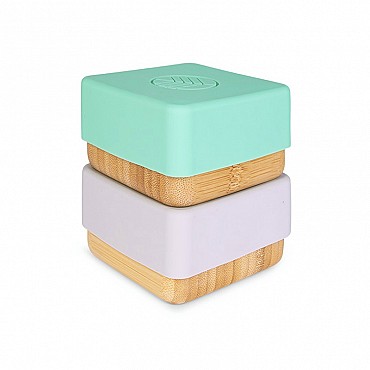 Pack de 2 Fiambreras Herméticas de Madera de Bambú Azul & Gris - Aúpa Organics