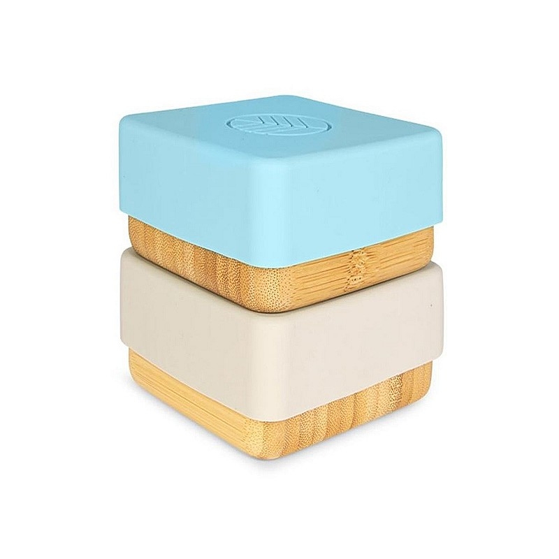 Pack de 2 Fiambreras Herméticas de Madera de Bambú Verde & Gris - Aúpa Organics