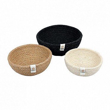 Conjunto de 3 Cestos de Yute - Roca