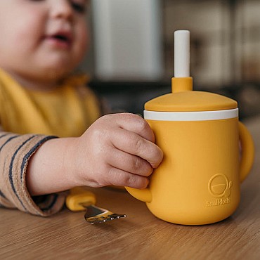 Taza de Silicona con Asas Azul de Smikkels - Aúpa Organics